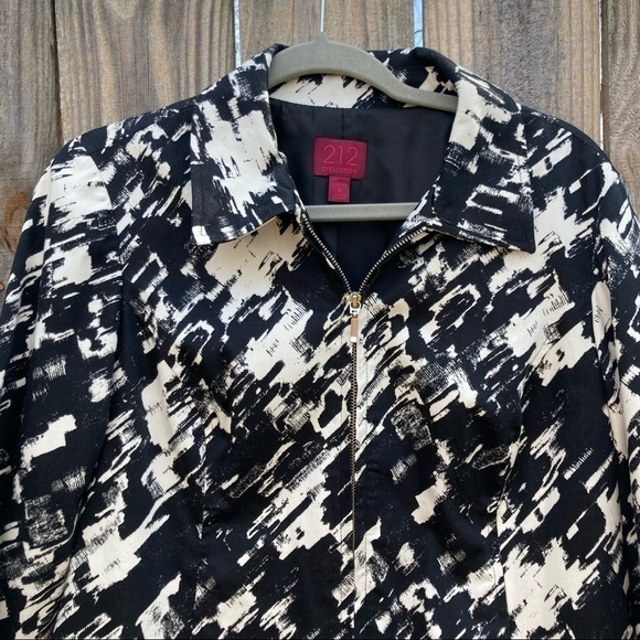 Black & white zippered lightweight jacket Medium - Picture 1 of 7